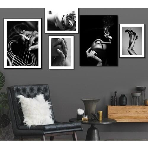 Nordic Black and White Sexy Figure Picture Abstract Home Decor Art Canvas Painting Print Living Room Bedroom Background Poster