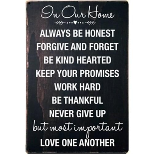 [ Kelly66 ] On Our Home Family Rules Metal Sign Tin Poster Home Decor Bar Wall Art Painting 20*30 CM Size y-2272