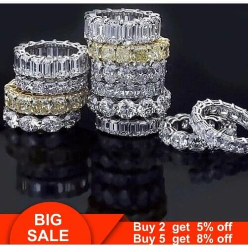 2020 Eternity Promise ring 925 Sterling silver Diamond Engagement Wedding Band Rings for women Men Finger Party Jewelry