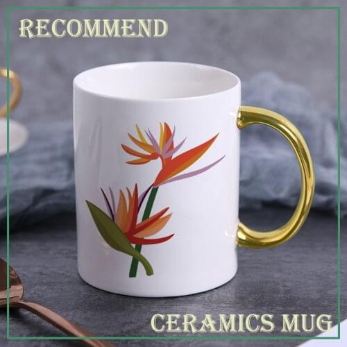 Colorful lotus pattern mug,Novelty Style Mixing Coffee Milk Cup Funny Ceramic Mug 400ml Capacity Water Cup KTZW-013