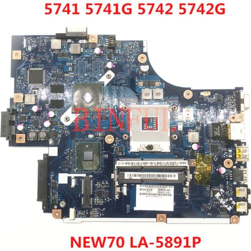 High quality For Acer aspire 5741 5741G 5742 5742G Laptop motherboard NEW70 LA-5891P HM55 HD5470 512M DDR3 100% full Tested
