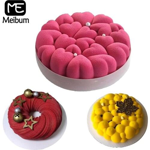Meibum 3 Types Cake Decorating Tools Silicone Baking Mold Mousse Pastry Pan Party Dessert Mould Bakeware Set Kitchen Accessories