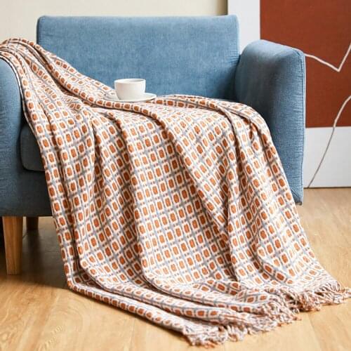 Fashion Houndstooth Blanket Modern Soft Outfit Decorative Sofa Bed Tail Chair Cover Blankt Carpet Mat Dropship