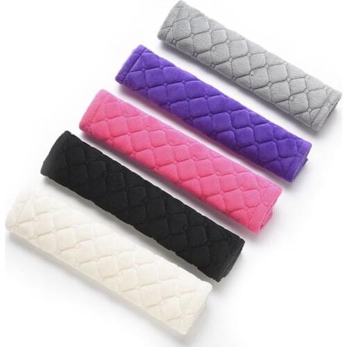 Soft Plush Car Seat Belts Covers Fashion Soild Color Velvet Warm Shoulder Pad Strap Auto Car Decoration Safety Belt Cushion Case