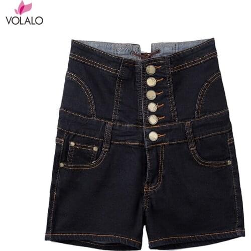 2019 New Mega-code High Waist Fashion Women Jeans Shorts Female Summer Bundle Waist Show Skinny Short ,summer Shorts Women