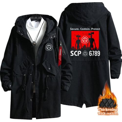 New SCP Secure Contain Protect Hoodie Clothing Fall winter Game cotton Men trench Coat Sweatshirts