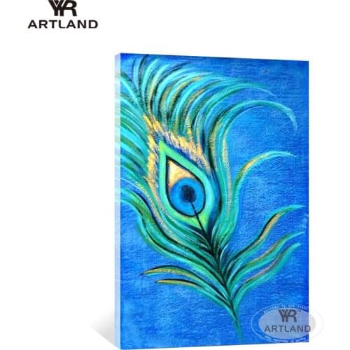New arrived big sizes Peacock feather home wall decoration Hand-painted oil painting on canvas wall art picture for living room