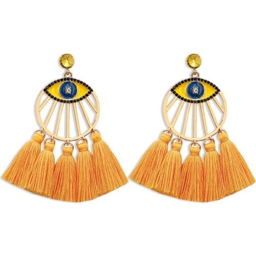 New Jewelry Earrings Bohemian Tassel Long Fashion Earrings Statement Eye Drop Earring For Woman Party Dangle Earing Wedding
