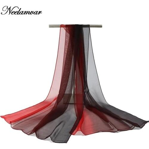 NEW long design painted gradient colors SCARF WOMAN echarpe female summer and autumn all-match scarf cape silk scarves shawl