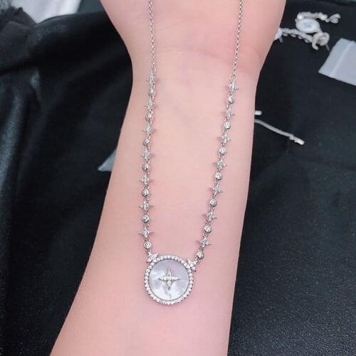 New Fashion Bracelet Adjustable Length Dainty White Shell Star Round Luxury Jewelry For Women Wedding Cocktail Party Hand Chain
