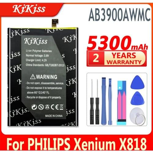 Original KiKiss AB3900AWMC 5300mAh For PHILIPS X818 Xenium CTX818 Smart Phone High Capacity Battery
