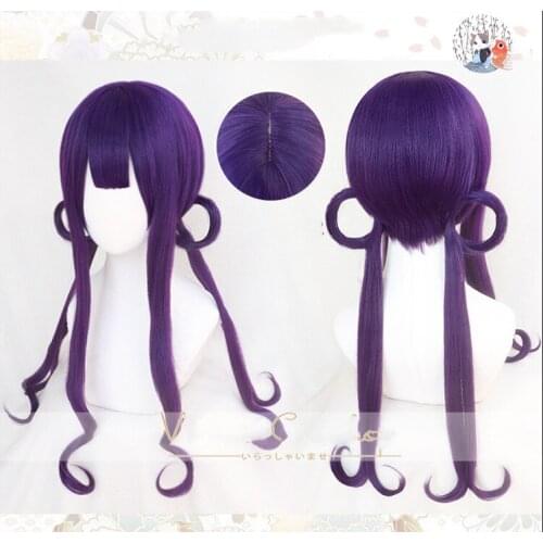 Anime Toilet-Bound Hanako-kun Aoi Akane Cosplay Wig Long Purple Heat Resistant Synthetic Hair Wig + Wig Cap
