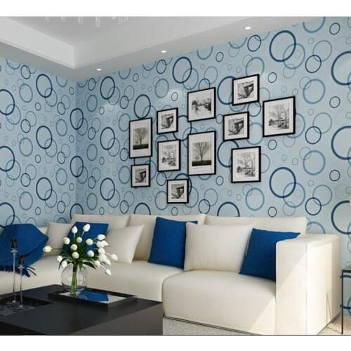 Simple Round Circle 3D Stereoscopic Non-woven Wallpaper Roll for Living Room Home Decoration Wall Paper Roll Palace 10MX53CM