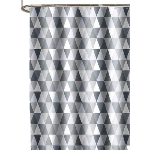 Modern Nordic style geometric striped art shower curtain windproof bathroom decoration home furnishing
