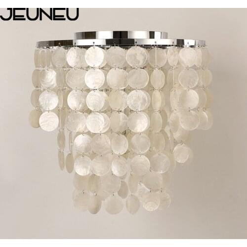 Modern DIY chrome circle natural white color seashell lamp E27*3 light bulbs ceiling light for kitchen living room bedroom