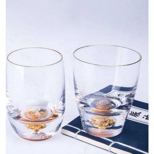 Glass cups, crystal cups hand-made cups gold cups Japanese style tea cup