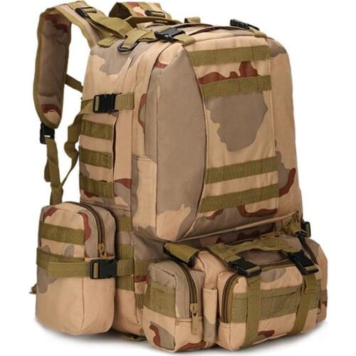 Tactical combination backpack 50L High capacity Multifunction 4 in 1Molle Military Rucksack Outdoor Camping Hiking Sports Bags