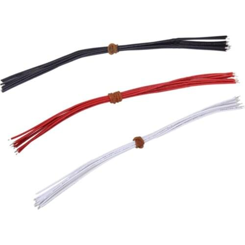 Tooyful High Quality 30Pcs Red Black White 21cm Hookup Wire Pickup Wire Lead Cable for Electric Bass Guitar Musical Accessory