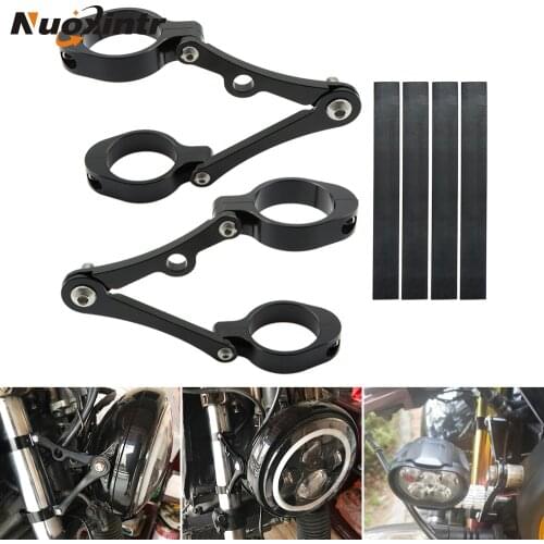 Nuoxintr Universal 39mm-41mm CNC Motorcycle Headlight Bracket Adjustable Mount For Harley Cafe Racer Chopper Bobber