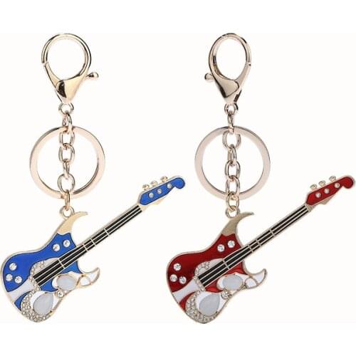 Hip Hop Rock Guitar Keychain for Car Keys Pendant Bag Key Ring Jewelry Accessories Must Have Popular Gifts for Music Carnival