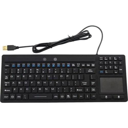IP68 102keys Waterproof Dustproof Backlight Keyboard With Touch Pad For Medical Equipment Industrial Facilities - White
