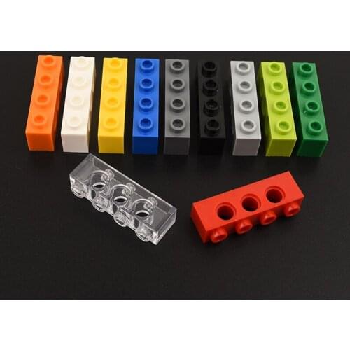 10PCS 3701 High-Tech Hole Brick 1 x 4 [3 Holes] Building block accessories parts MOC DIY Education Build Toys Bricks