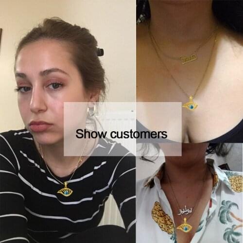 Hip Hop Jewelry Evil Eye Pendant Necklace Women Men Best Friends Gift Gold Ketting Choker Chain Necklaces Vintage Bijoux Femme