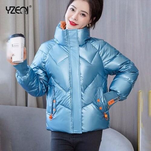 Yzeqi 2021 Winter Coat Women Down Coat Puffer Jacket Hooded Cotton-padded Short Jacket Woman Parkas Casual Loose Winter Clothes