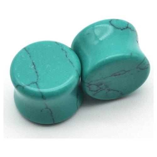 Ear Plugs Taper Gauge Expander Stretcher Stone Flesh Tunnel Piercing 6mm To 16mm Body Jewelry Punk Earrings For Men