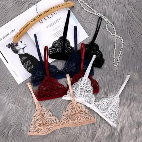 Ladies Thin Bra Without Chest Pad Fashion Sexy Lace Cutout Back Buckle Lingerie Underwear Tube Top