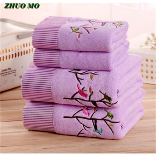 ZHUO MO 3pcs Quick-Drying Cartoon trees 3 colors Microfiber Towel Set Bath Towel Face Beach Towel Adult toallas for Bathroom