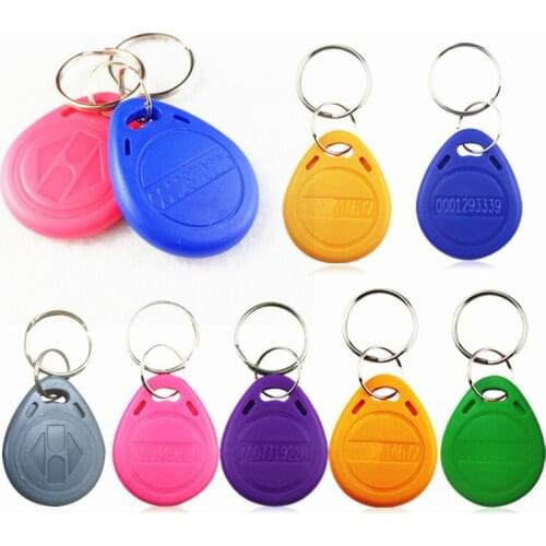 10/100pcs/1 Lot RFID Tag 125KHz Proximity RFID Card Keyfobs Key Fob Access Control Smart Card 18 Colors Keyfob