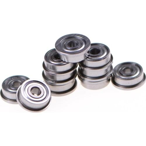 100pcs F624ZZ Flanged bearing F624 F624-2Z miniature shielded flange deep groove ball bearings 4x13x5 mm