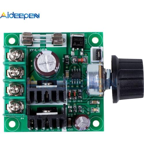 12V-40V 32V 10A Auto PWM DC Motor Speed Controller Regulator Governor with Knob Switch Volt Regulator Dimmer 400W Board Module