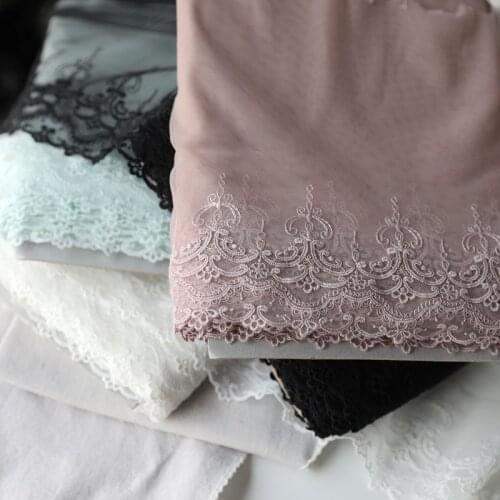 2M/lot 22cm wide Mesh lace polyester embroidery mesh fabric material DIY dress patchwork X563