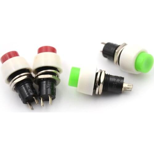 2pcs/lot ON/OFF Push Button Switch 2pin Rounded Power Self-locking Panel Amount 2A 250V AC Rocker Switch 2 Colors