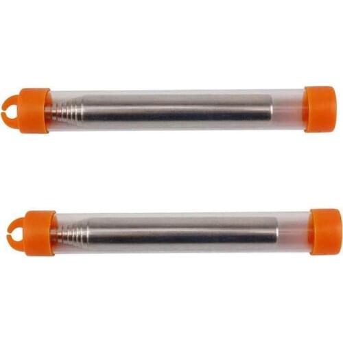 2 Pack Collapsible Stainless Steel Campfire Tool Pocket Camping Survival Blow Fire Tube