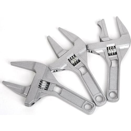 200mm Short Handle Adjustable Wrench Aluminum Alloy Monkey Spanner Universal Large Open Wrenches Special Spanners for Bathroom