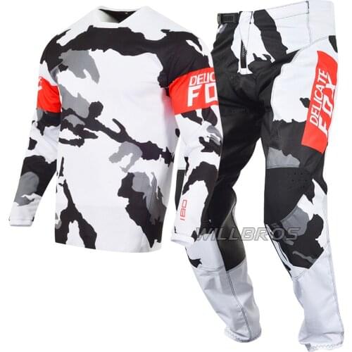 2021 Delicate Fox Scooter Riding Gear Set Mens Suit Mountain Bicycle Jersey Pants Motorbike Racing Kit