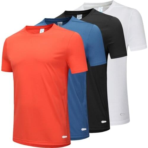 2021 Round Neck Mens T-Shirt Quick Drying Sports Clothing Fitness T Shirts Running T Shirt Breathable Gym Training Sports Shirt