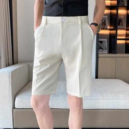 2021 Summer Fashion New Mens Boutique British Style Casual Solid Color Shorts