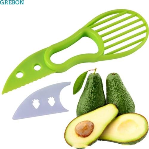 3 In 1 Avocado Slicer Shea Corer Butter Fruit Peeler Cutter Pulp Separator Plastic Knife Kitchen Vegetable Tool Cook Accessories