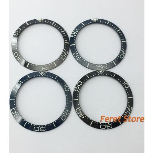 38mm black/blue ceramic bezel insert Full Good green luminous for 40mm Parnis watch
