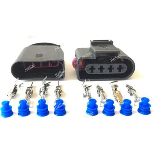 4 Pin 1J0973724 3.5mm Auto Ignition Coil Connector Automotive Oxygen Sensor Plug 1J0 973 724 Female Male For VW Audi