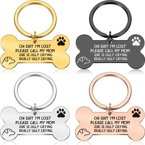Anti-lost Engraved Pet ID Dog Name Tags Double-Sided Dog Collar Accessories Decoration Cat Collars Dog Customized Tags
