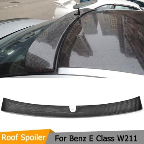 Carbon Fiber Car Rear Roof Spoiler Lip For Mercedes Benz W211 E Class E300 E430 E500 E55 E63 AMG Sedan 4 Door 02-08
