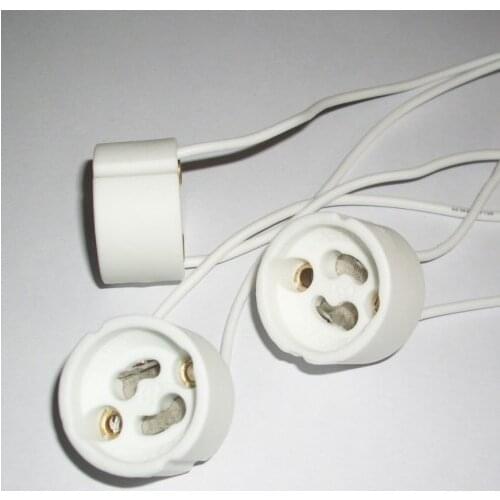 Freeshipping 20pcs/lot GU10 lamp holder socket base adapter Wire Connector Ceramic Socket for LED Halogen Light