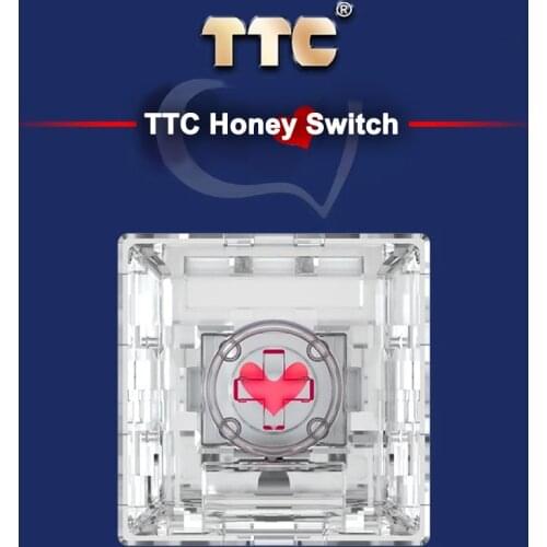TTC Honey Switch for Mechanical Keyboard Linear 42g 3 Pins Silent Mute Lengthened Spring Transparent Cover Stable Customize Game