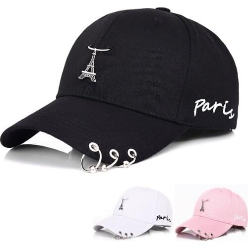 LINJW Unisex Baseball Cap with Ring Summer Embroidery Caps for Men Women Snapback Baseball Hat Hip Hop Hats Outdoor Dad Hats