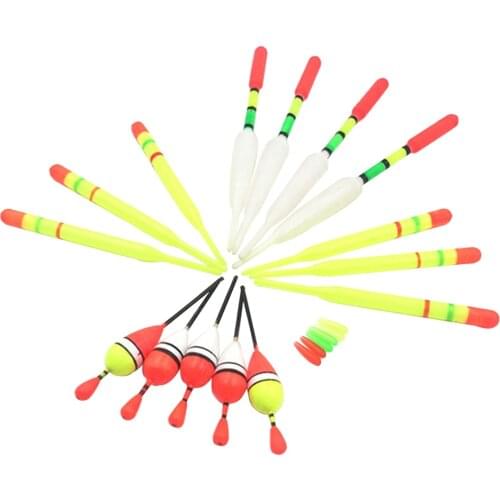 15pcs/Set Sea Fishing Buoys Plastic Portable Fish Bobbers Lake Long Tail Fishing Buoy Outdoor Angling Tackles Attachment